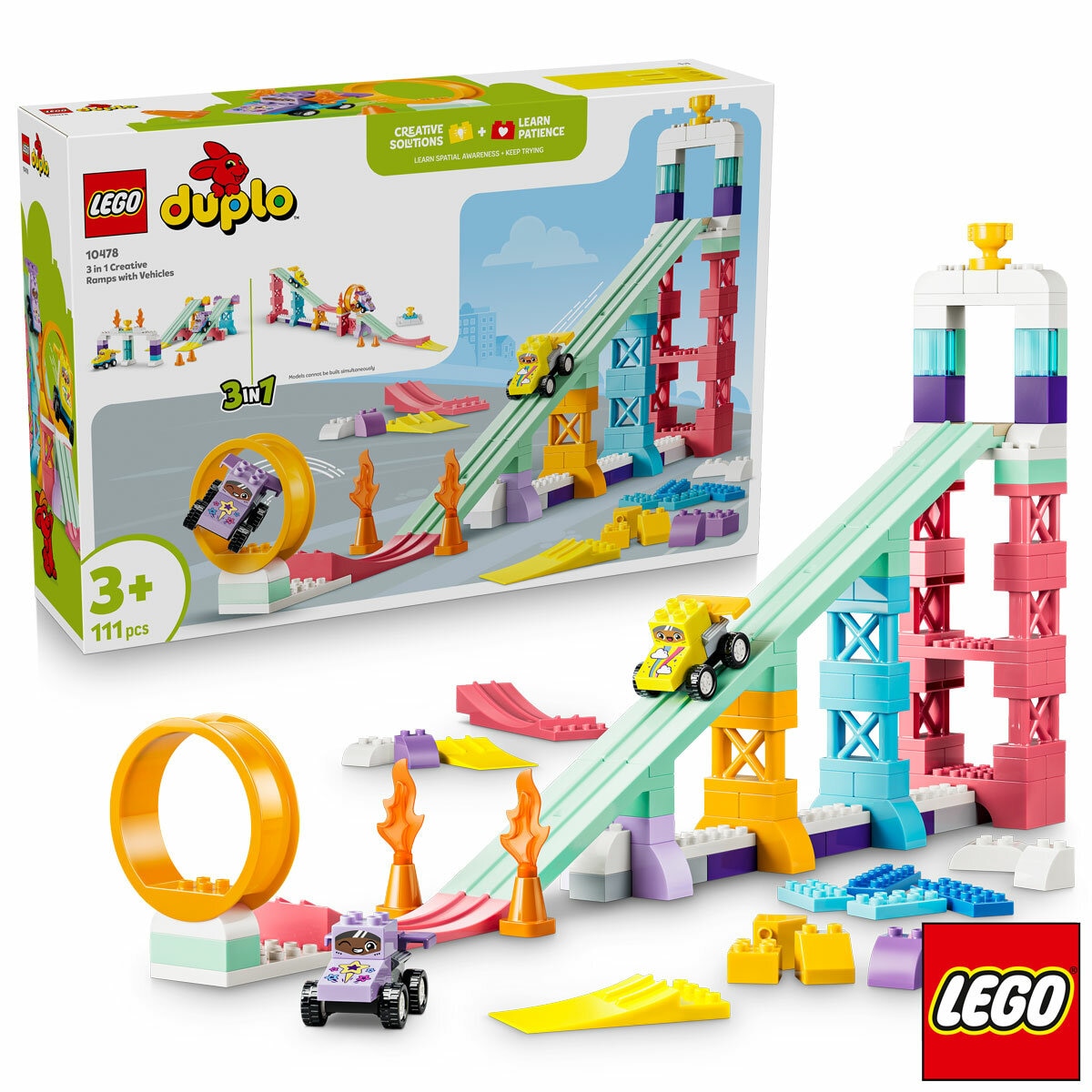 LEGO DUPLO 3 in 1 Creative Ramps with Vehicles - Model 10478 (3+ Years)