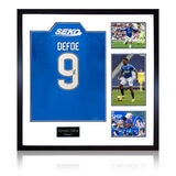 Jermain Defoe Signed Framed Rangers Football Shirt including 3 Photos