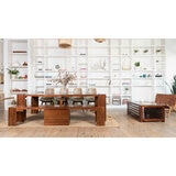 Transformer Extending Dining Table in American Mahogany with Two Benches and Coffee Table