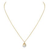 6.5-7mm Cultured Freshwater White Pearl & 0.08ctw Diamond Pendant, 14ct Yellow Gold