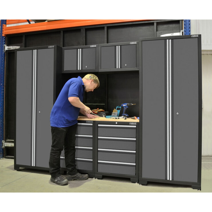 Hilka 24 Gauge Steel 7 Piece Modular Storage Cabinet Set