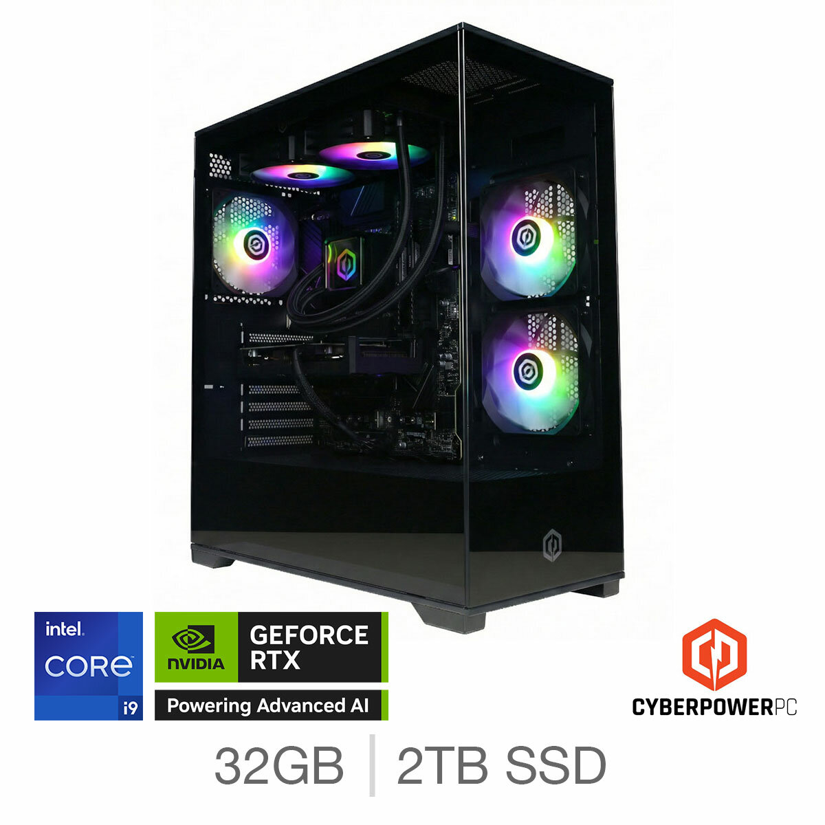 CyberPower, Intel Core i9, 32GB RAM, 2TB SSD, NVIDIA GeForce RTX 5080, Gaming Desktop PC