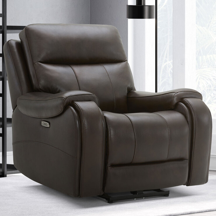 Kuka Brown Leather Power Recliner with Power Headrest Costco UK