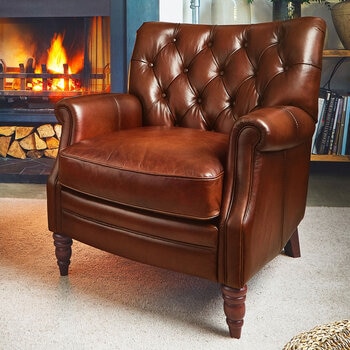 Columbus Brown Leather Armchair