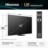 Buy Hisense 65U8NQTUK 65 Inch Mini-LED 4K Ultra HD Smart TV at Costco.co.uk