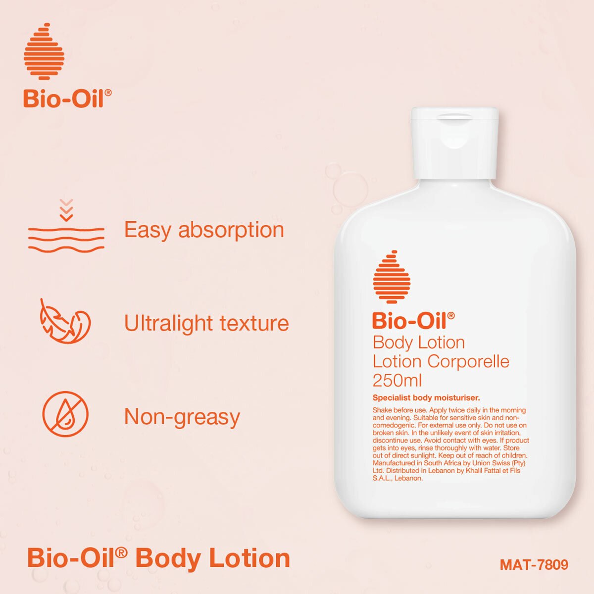Bio-Oil Ultra Light Skin Care Moisturising Lotion 2 x 250ml