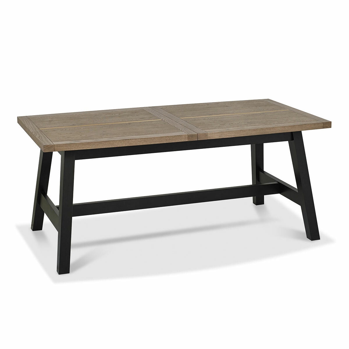 Bentley Designs Camden Weathered Oak & Peppercorn Extending Dining Table, Seats 4-6