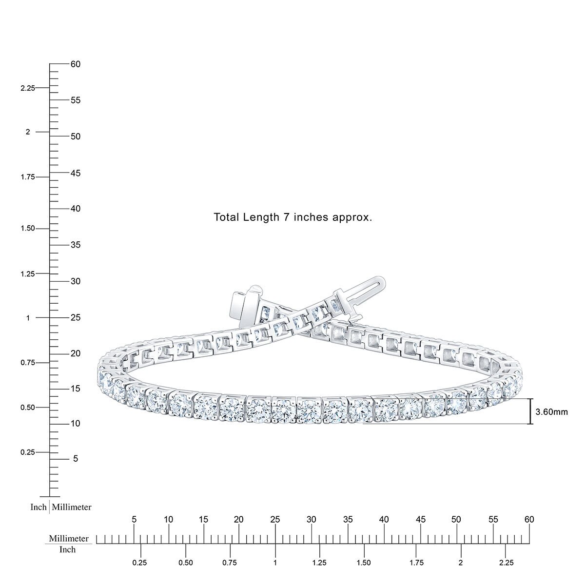 7.00ctw Diamond Tennis Bracelet, 18ct White Gold