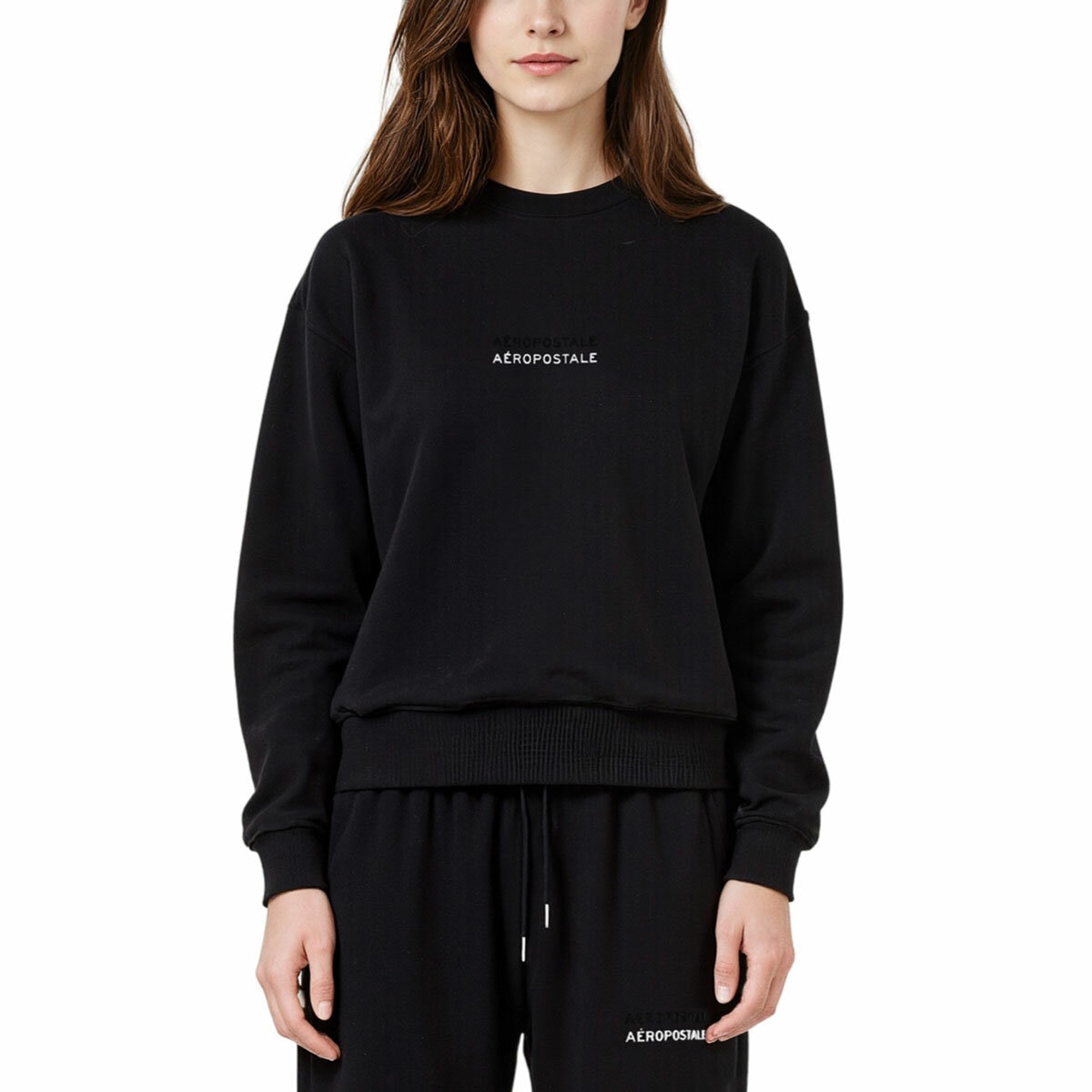 Aeropostale Ladies Crewneck Sweatshirt in Black