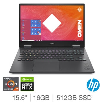 HP OMEN, AMD Ryzen 7, 16GB RAM, 512GB SSD, NVIDIA GeForce RTX 3060, 15.6 Inch Gaming Laptop, 15-en1007na