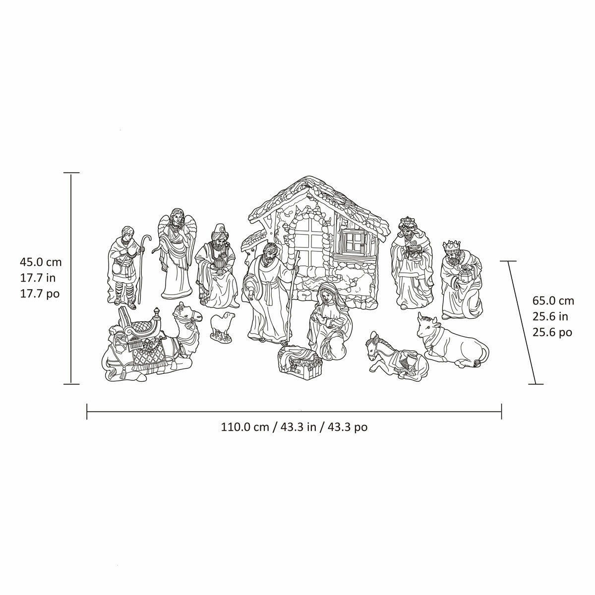 Kirkland Signature Hand Painted Nativity -14 Piece Set