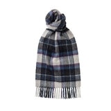 Glen Isla Patterned Cashmere Scarf, Field Check Navy