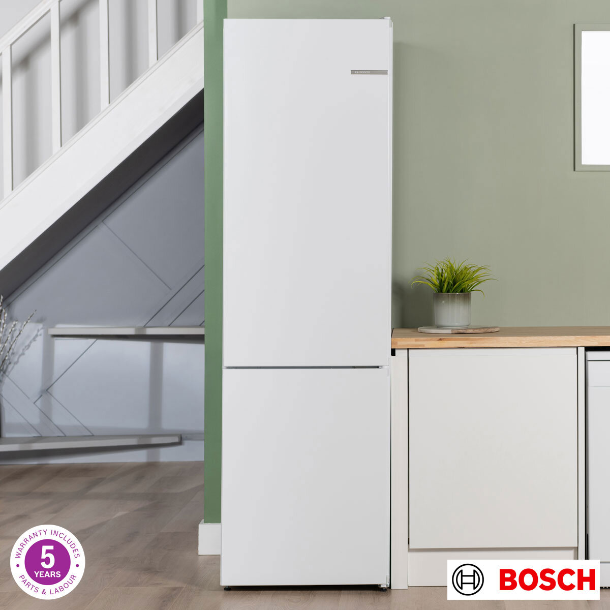 Bosch Series 4 KGN392WDFG, Fridge Freezer, D Rated in White