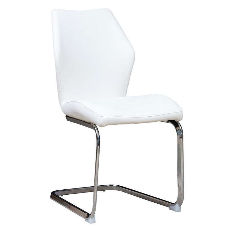 Monza White Faux Leather Cantilever Dining Chair, 2 Pack Costco UK