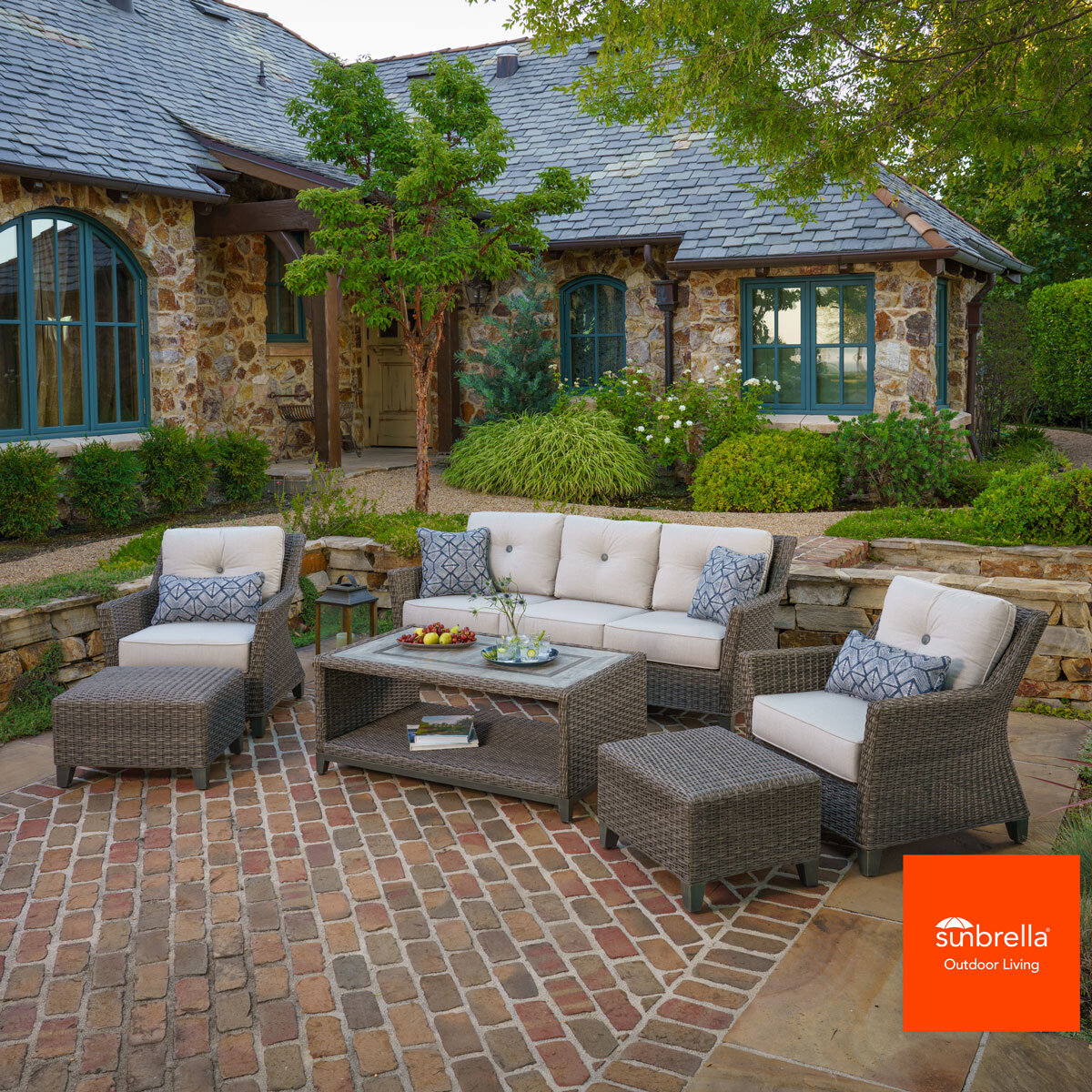 SunVilla Malibu 6 Piece Deep Seating Patio Set in Cast Ash