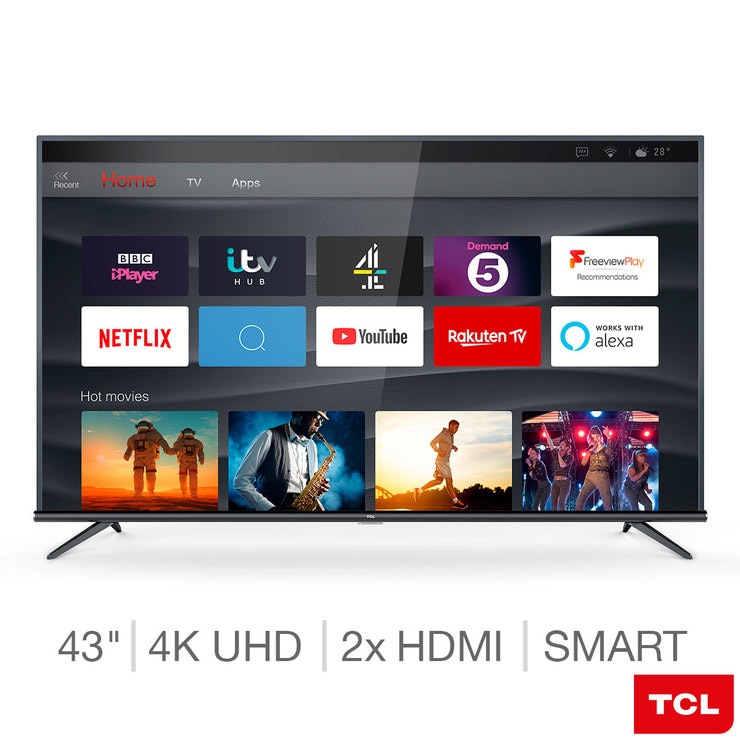 TCL 43EP648 43 Inch 4K Ultra HD Smart TV Costco UK