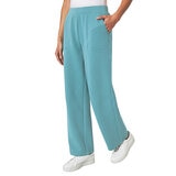 Mondetta Ladies Ribbed Wide Leg Trousers in Blue