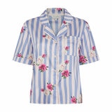 Ted Baker Ladies Satin 2 Piece PJ Set in Light Blue & White