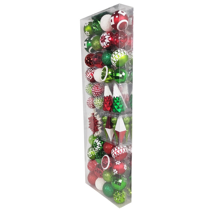 Buy 52 Piece Ornaments in Green Overview Image at Costco.co.uk