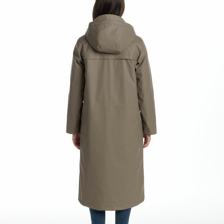 Weatherproof Ladies Long Slicker Jacket in Olive