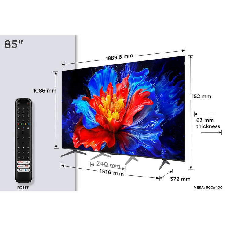 Buy TCL 85P8K-UK 85 Inch QLED Smart TV at Costco.co.uk