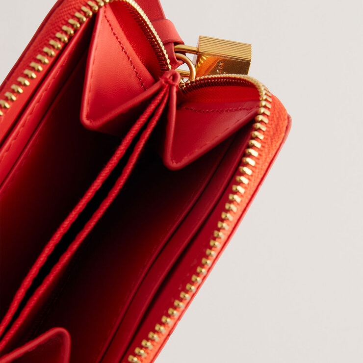 Ted Baker Wesmin Padlock Small Leather Purse in Red Ted Baker Wesmin Padlock Small Leather Purse in Red