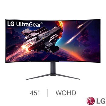 LG UltraGear 45 Inch WQHD 240Hz OLED Curved Gaming Monitor, 45GR95QE-B