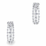 1.50ctw Round Brilliant Cut Diamond Hoop Earrings. 18ct White Gold