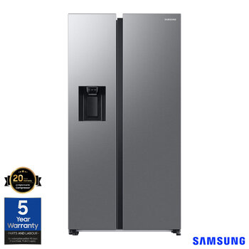 Samsung RS68CG882ESLEU, Side by Side Fridge Freezer, E Rated in Silver
