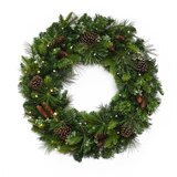 32" Mixed Greenery Wreath