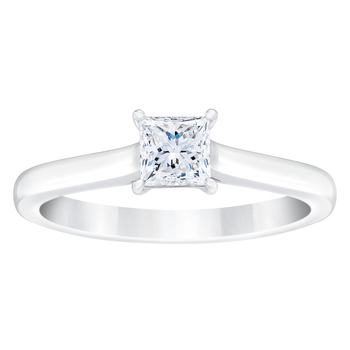 0.70ct Princess Cut Diamond Solitaire Ring, Platinum