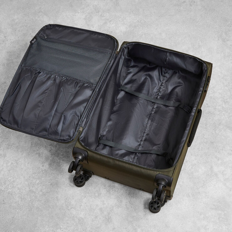 Rock Paris 3 Piece Softside Luggage Set in Olive Green