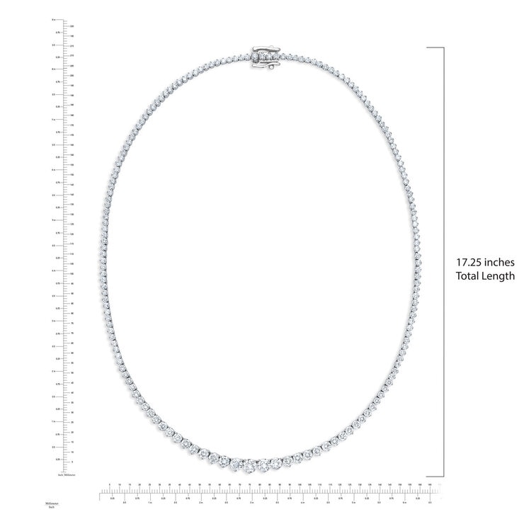 10ctw Diamond Tennis Necklace, 14ct White Gold 10ctw Diamond Tennis Necklace, 14ct White Gold