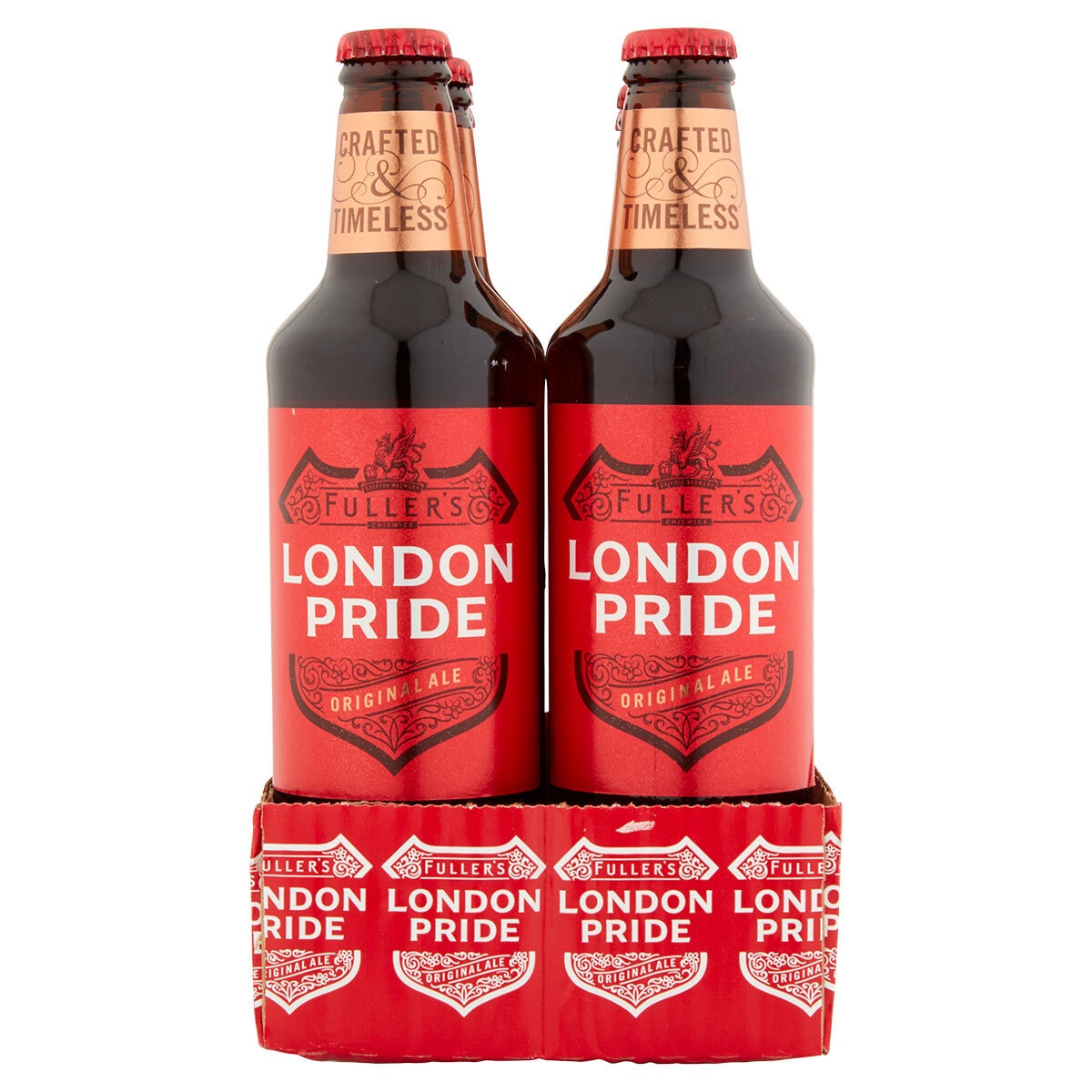 Front facing image of packaged beer on white background
