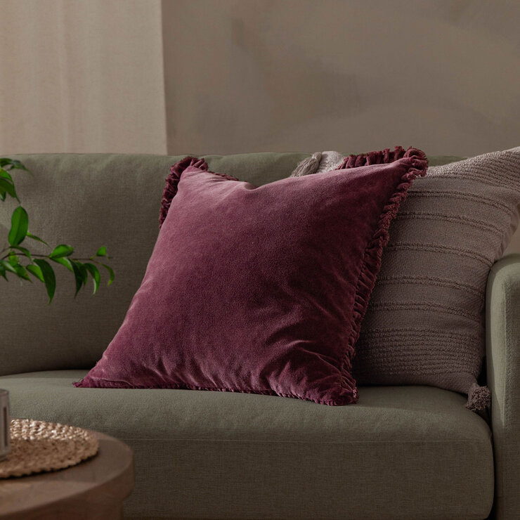 Furn Bertie Velvet Feather Fill Cushion 2 Pack in 10 colours, 45 x 45 cm