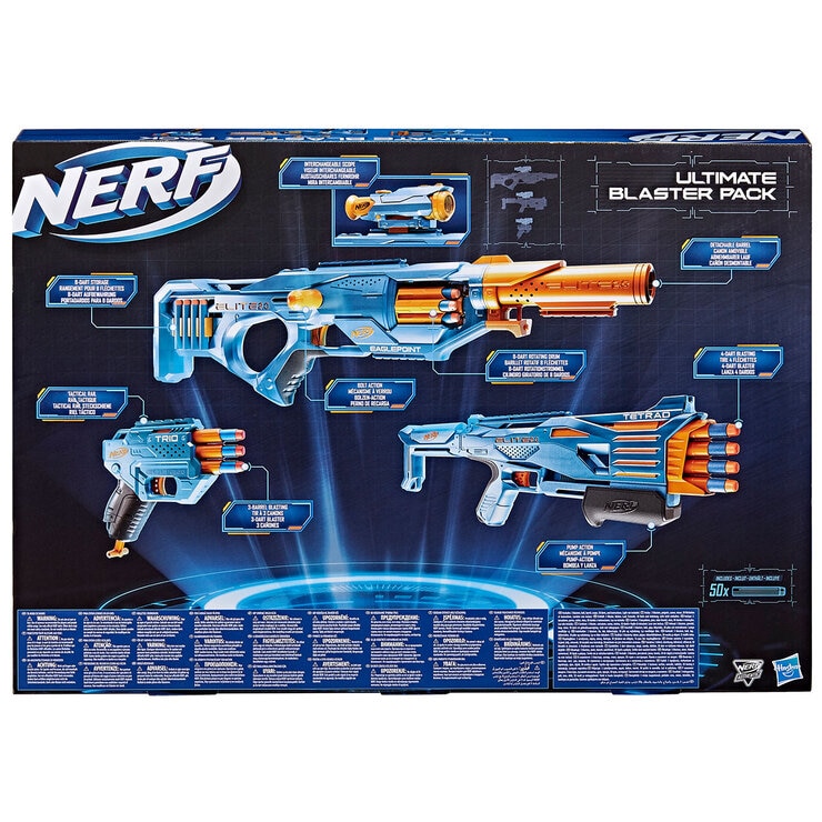 Buy Nerf Elite Blaster 3pk Back of Box Image at Costco.co.uk