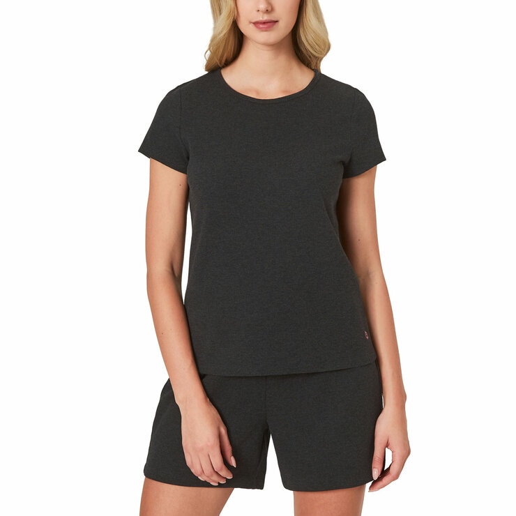 Well & Calm Ladies 3 Piece Waffle Lounge Set in Black