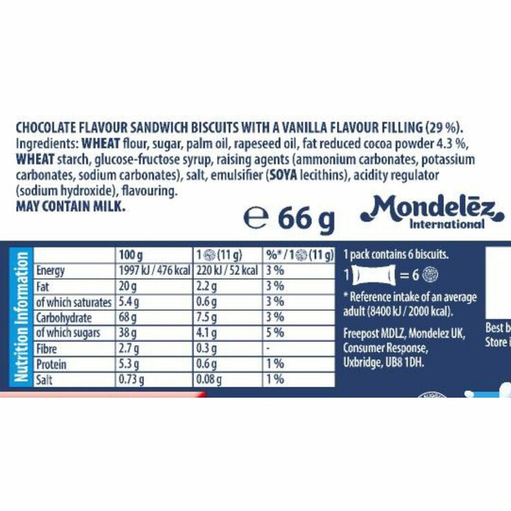 Oreo Original Sandwich Biscuit Snack Pack, 20 x 66g