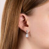 Diamonfire Sterling Silver Cubic Zirconia Earrings Modeled
