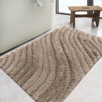 Safdie Tufted Wave Taupe Bath Mat, 56 x 91 cm