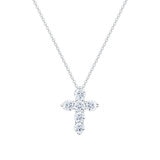 0.50ctw Round Brilliant Cut Diamond Cross Pendant, 14ct White Gold