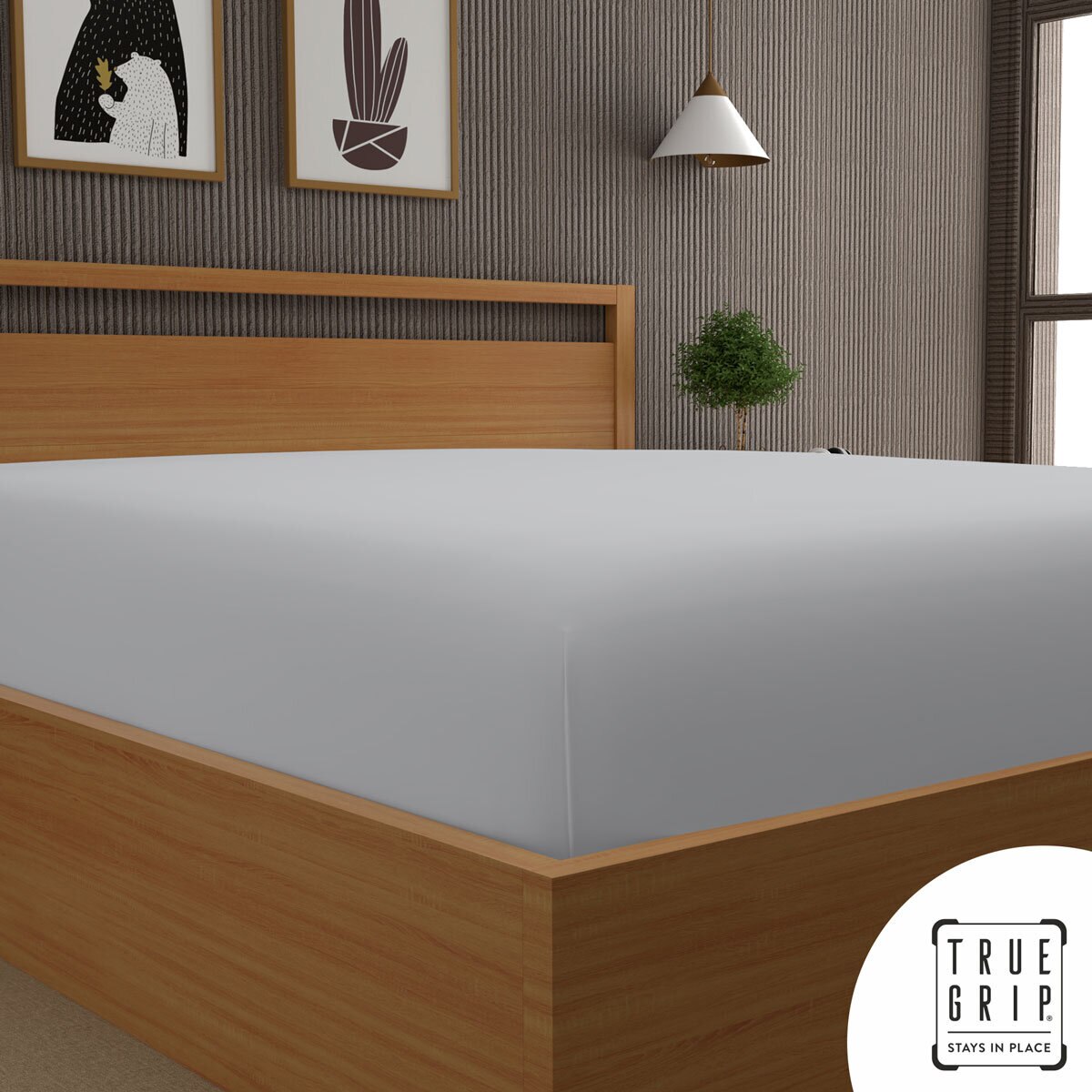 Purity Home 400 Thread Count Cotton Fitted Sheet Light G