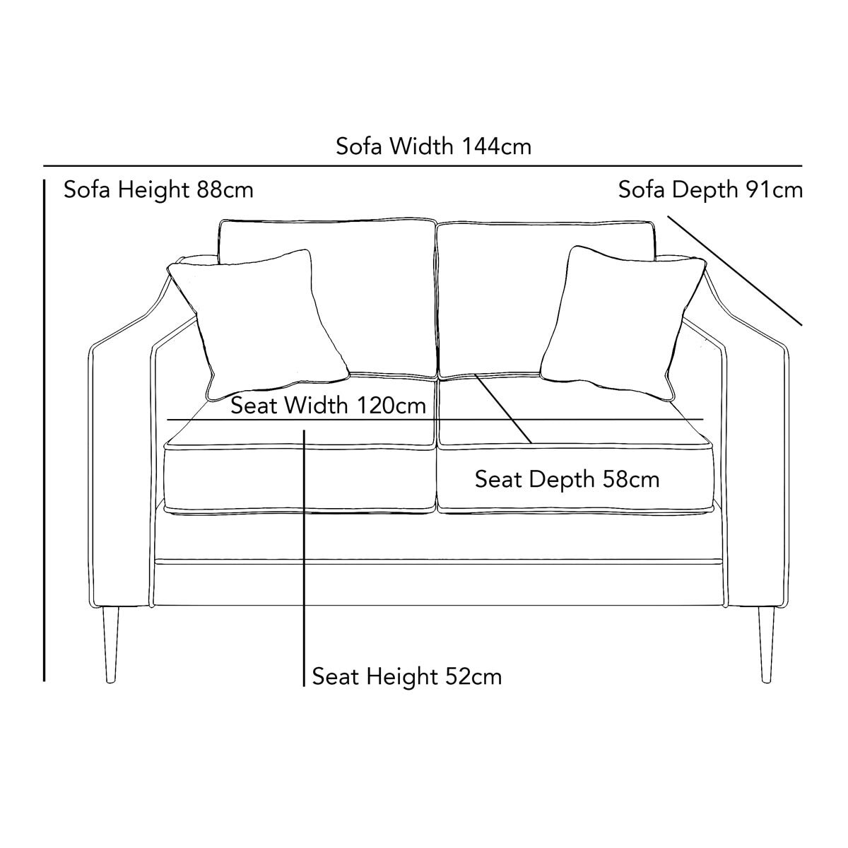 Aspen Velvet 2 Seater Sofa, Grey