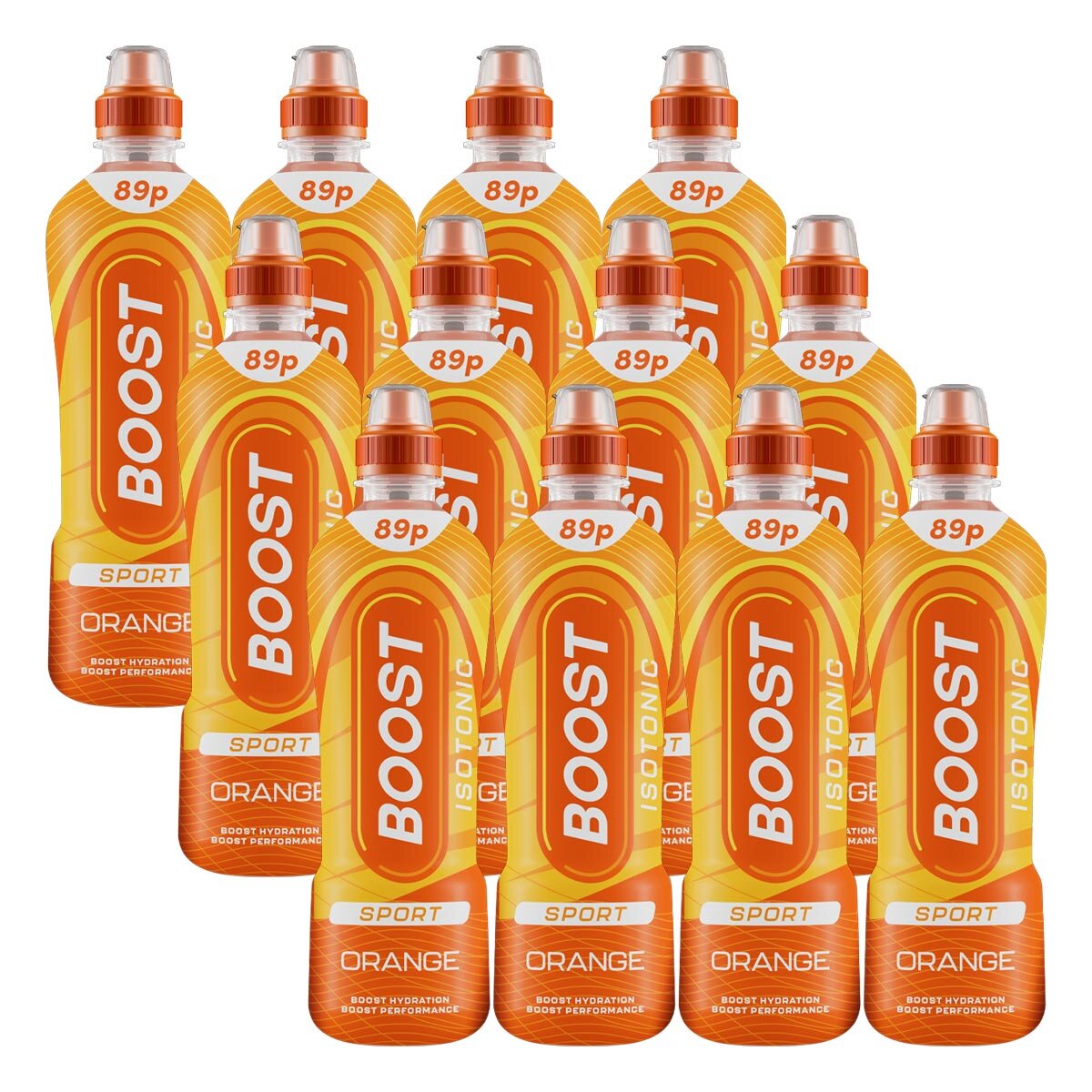 Boost Sport Isotonic Orange PMP 89p, 12 x 500ml