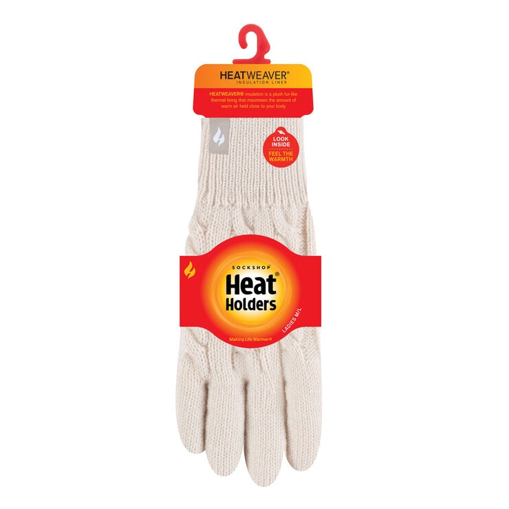 Heat Holders Ladies Original Thermal Gloves 2 Pack in Cream