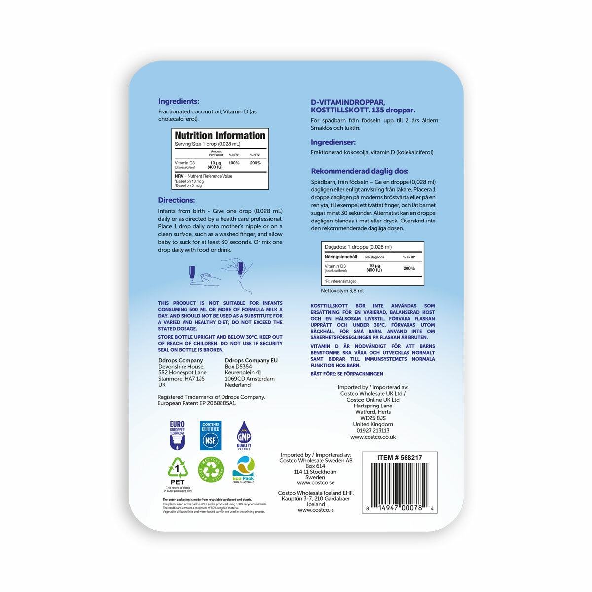 Baby D Drops Back Of Pack