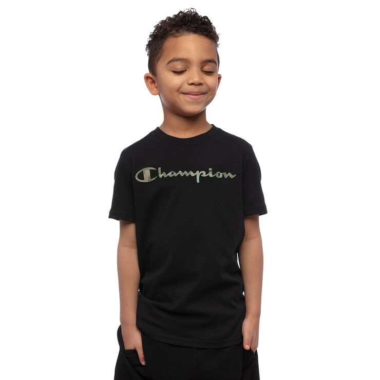 Champion Boy's 2 Pack Short Sleeve T-shirt in Black/Scarlet Champion Boy's 2 Pack Short Sleeve T-shirt in Black/Scarlet