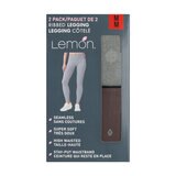 Lemon Ladies Ribbed Legging 2 Pack in Grey