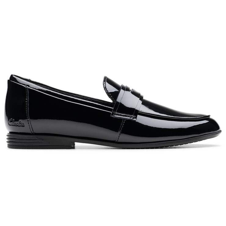 Clarks Kids Finja Bright Black Patent Shoes Clarks Kids Finja Bright Black Patent Shoes