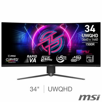 MSI MPG 346CQRF X24 34 inch UWQHD 240Hz VA Gaming Monitor, 9S6-3DD94M-003